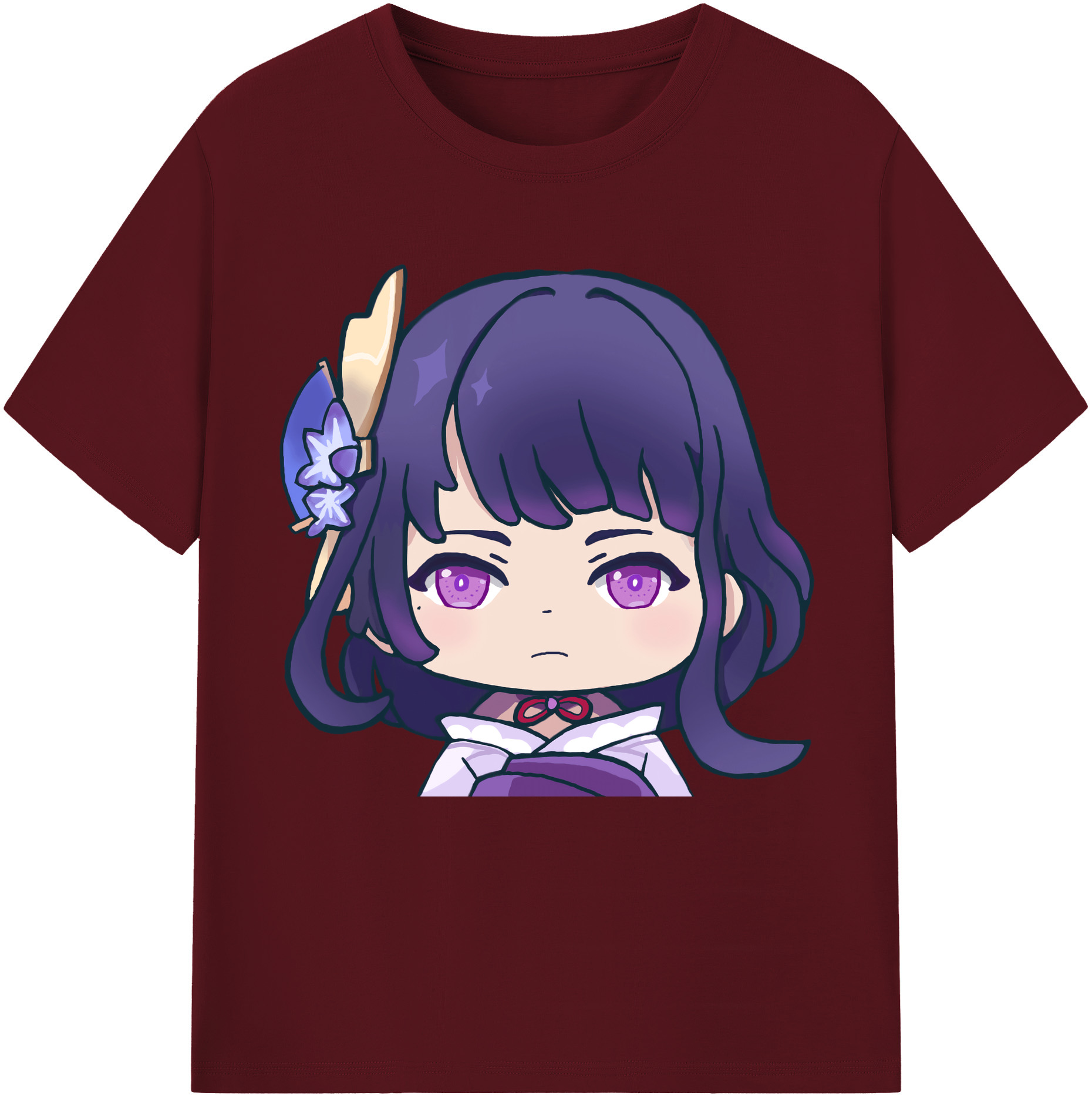げんし神 雷電将軍 らいでんしょうぐん genshin Raiden Shogun 綿100％半袖Tシャツ（フロントプリント）